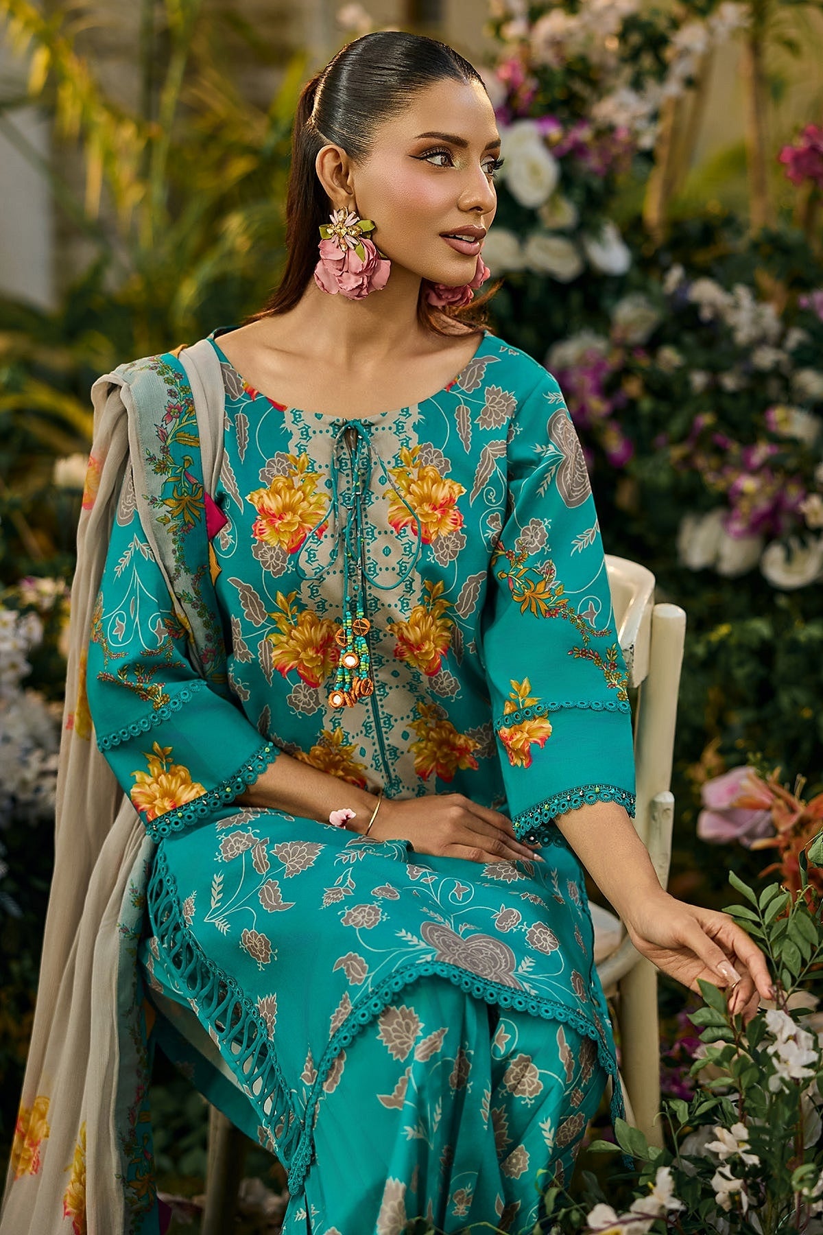 [ SUIT C ] - CHARIZMA C - PRINTS LAWN WITH PRINTED CHIFFON DUPATTA COLLECTION 2026