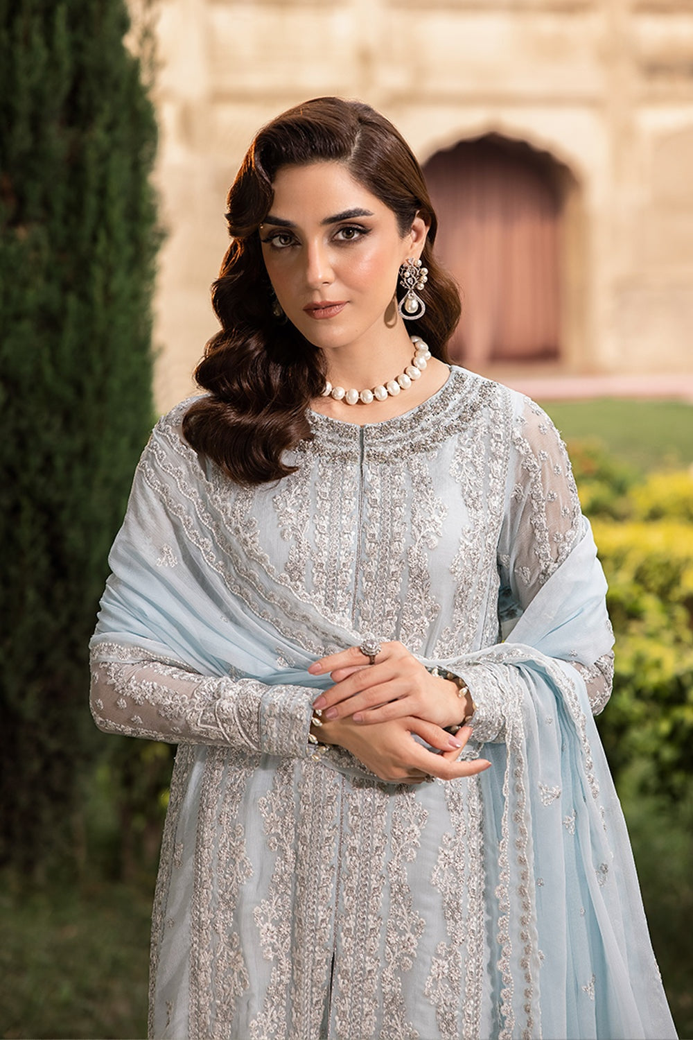 AZURE MAYA ALI LUXE EMBROIDERED CHIFFON COLLECTION 2025