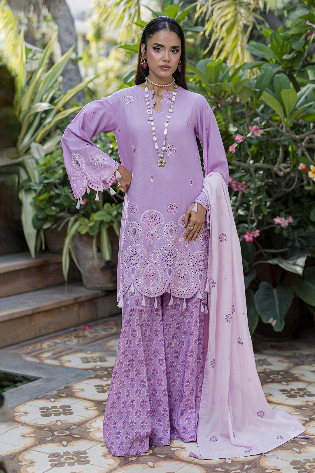 [ SUIT A ] - ZELLBURY CHIKANKARI LAWN EMBROIDERED COLLECTION 2026