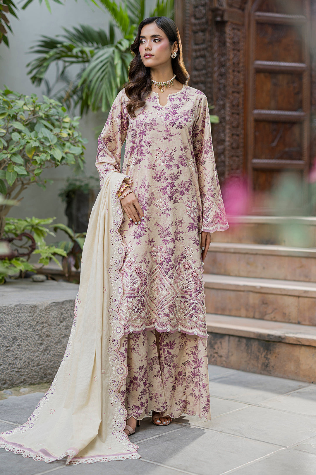 [ SUIT B ] - ZELLBURY CHIKANKARI LAWN EMBROIDERED COLLECTION 2026