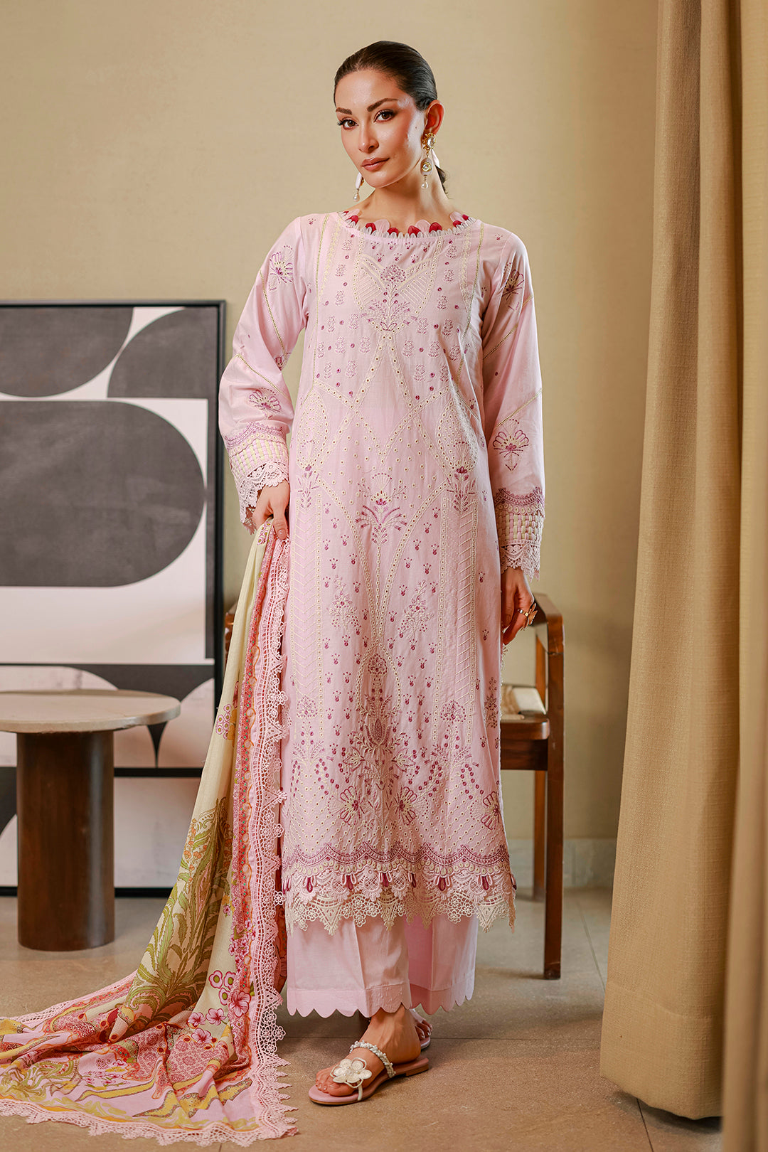 [ SUIT E ] - ZELLBURY CHIKANKARI LAWN EMBROIDERED COLLECTION 2026