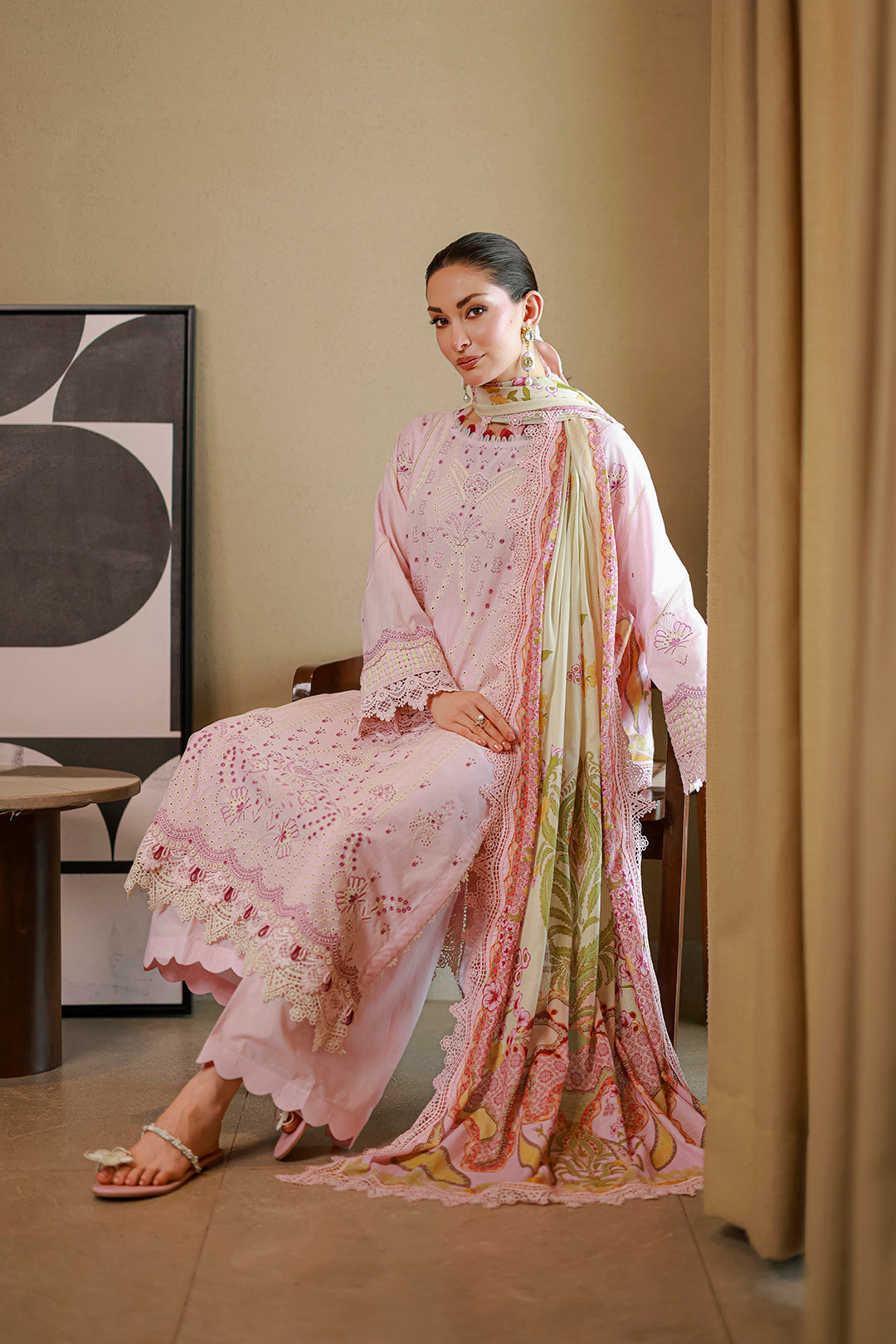[ SUIT E ] - ZELLBURY CHIKANKARI LAWN EMBROIDERED COLLECTION 2026