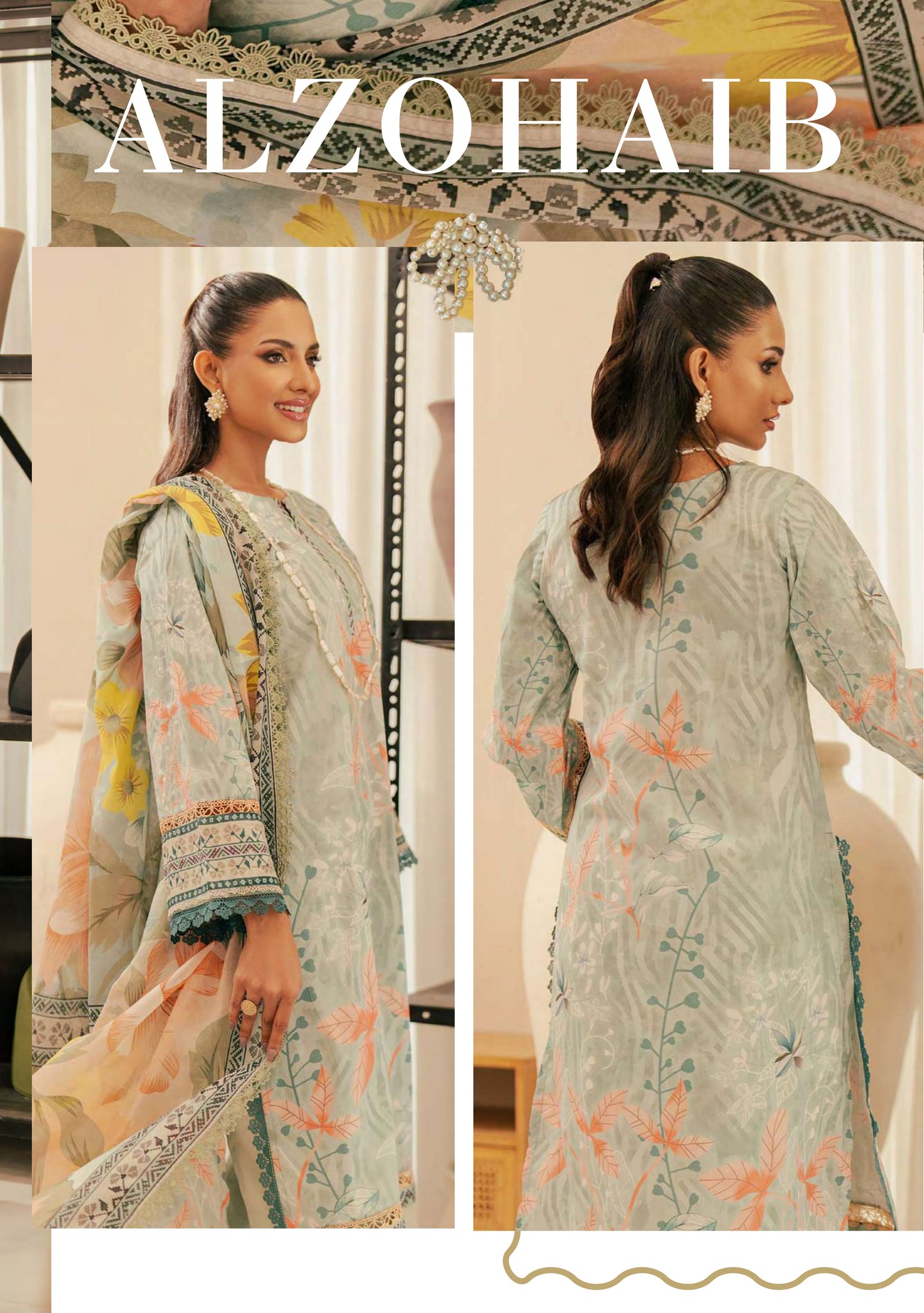 ALZOHAIB BLOOM SUNSHINE COTTON SILK COLLECTION 2024