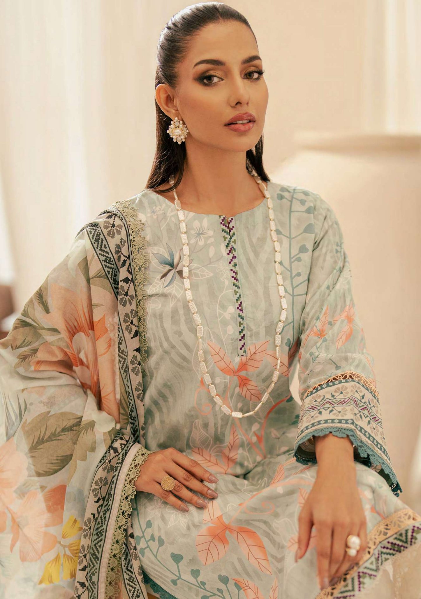 ALZOHAIB BLOOM SUNSHINE COTTON SILK COLLECTION 2024