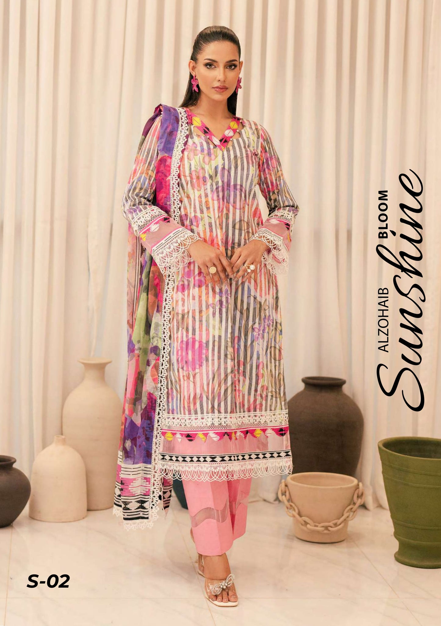 ALZOHAIB BLOOM SUNSHINE COTTON SILK COLLECTION 2024