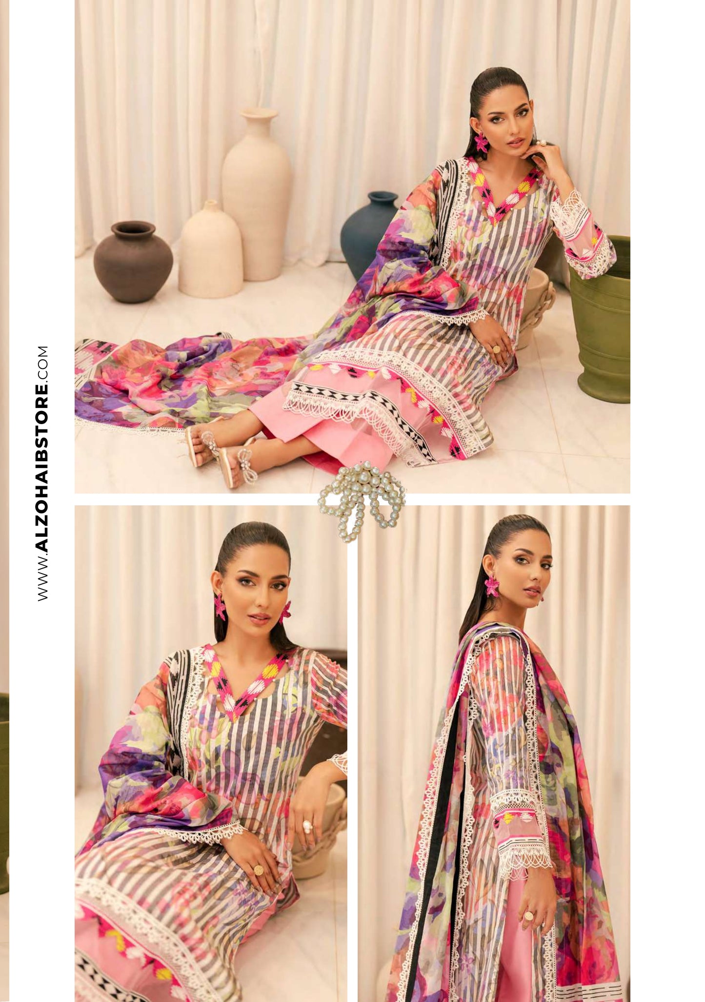 ALZOHAIB BLOOM SUNSHINE COTTON SILK COLLECTION 2024