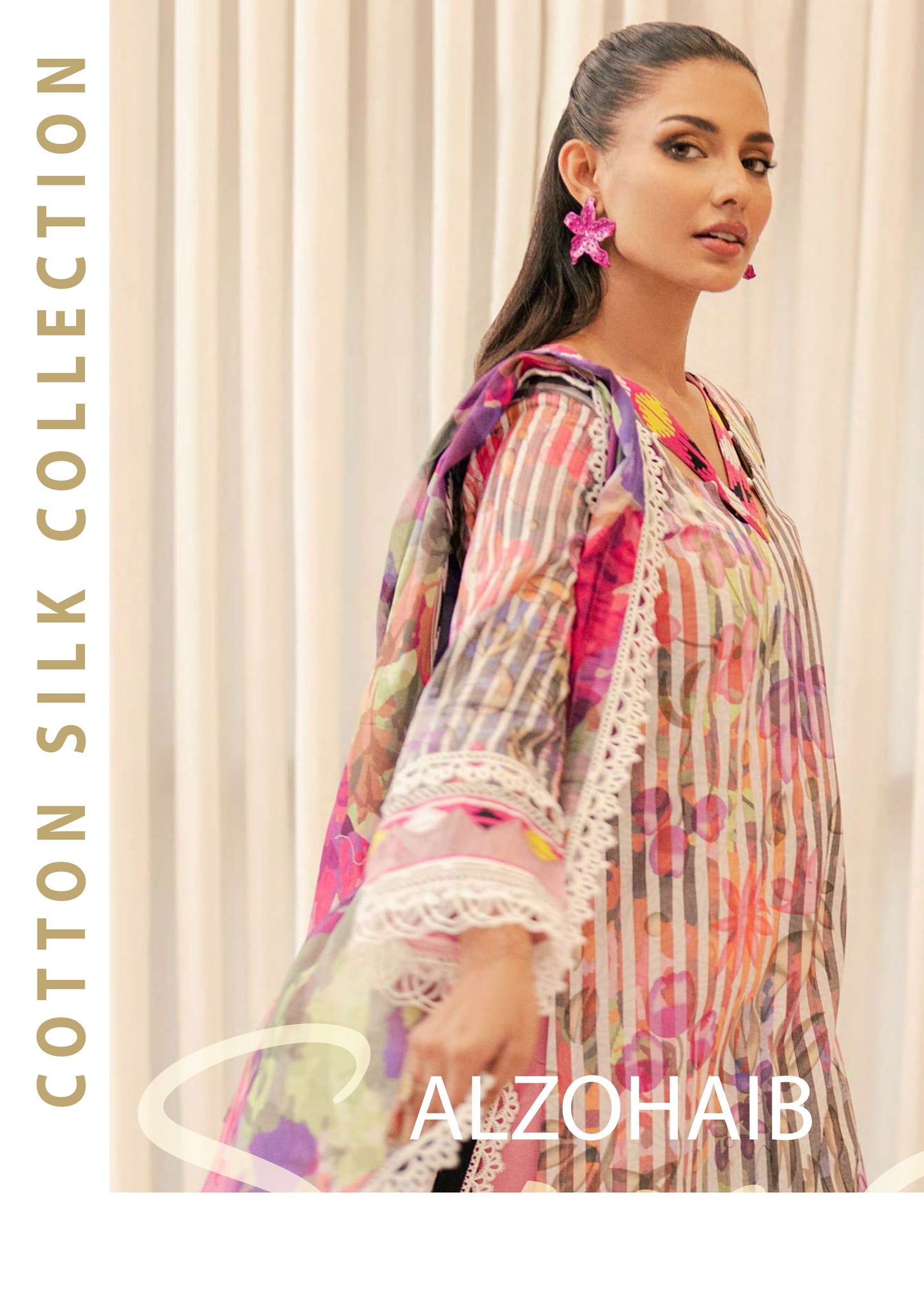 ALZOHAIB BLOOM SUNSHINE COTTON SILK COLLECTION 2024