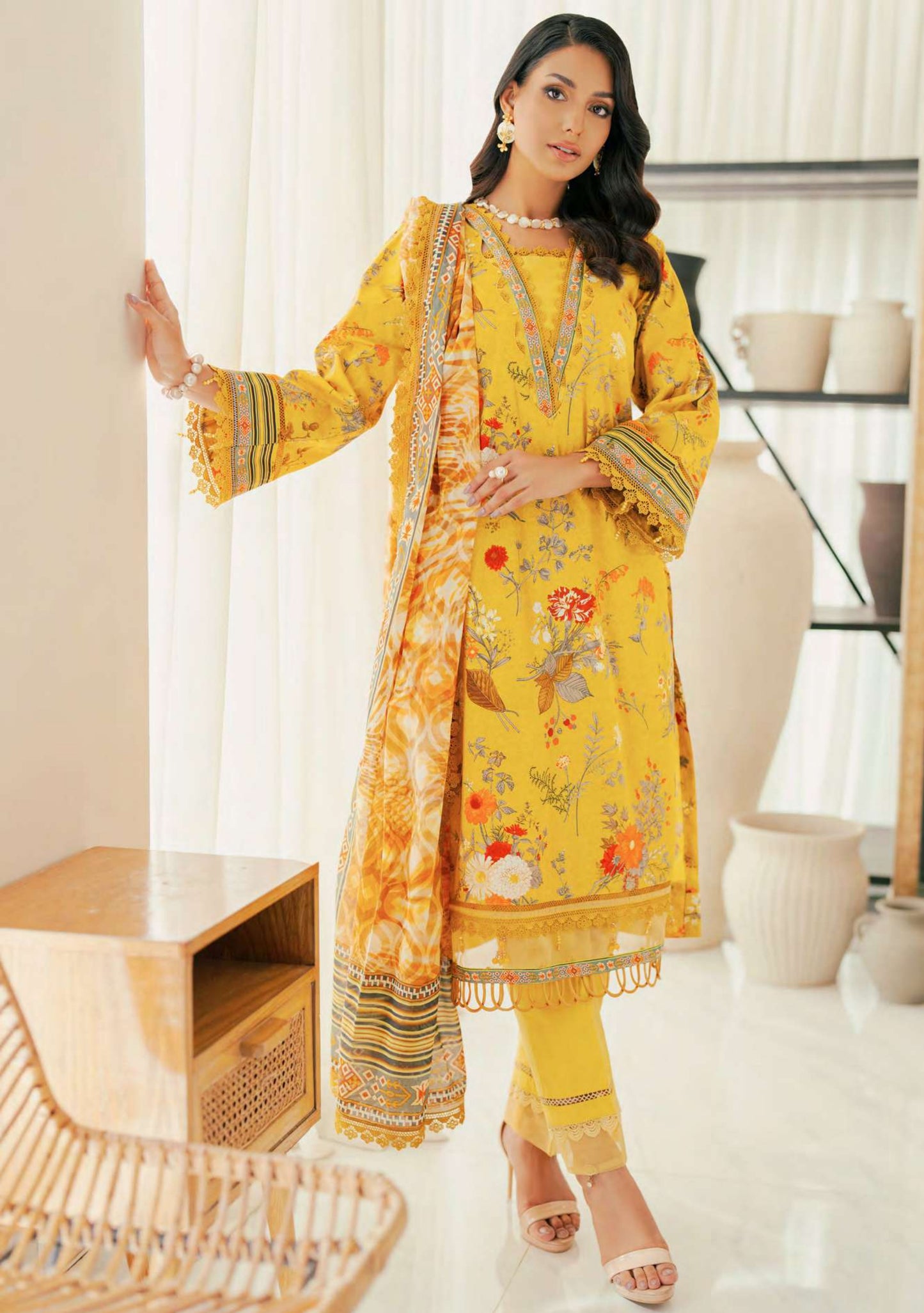 ALZOHAIB BLOOM SUNSHINE COTTON SILK COLLECTION 2024