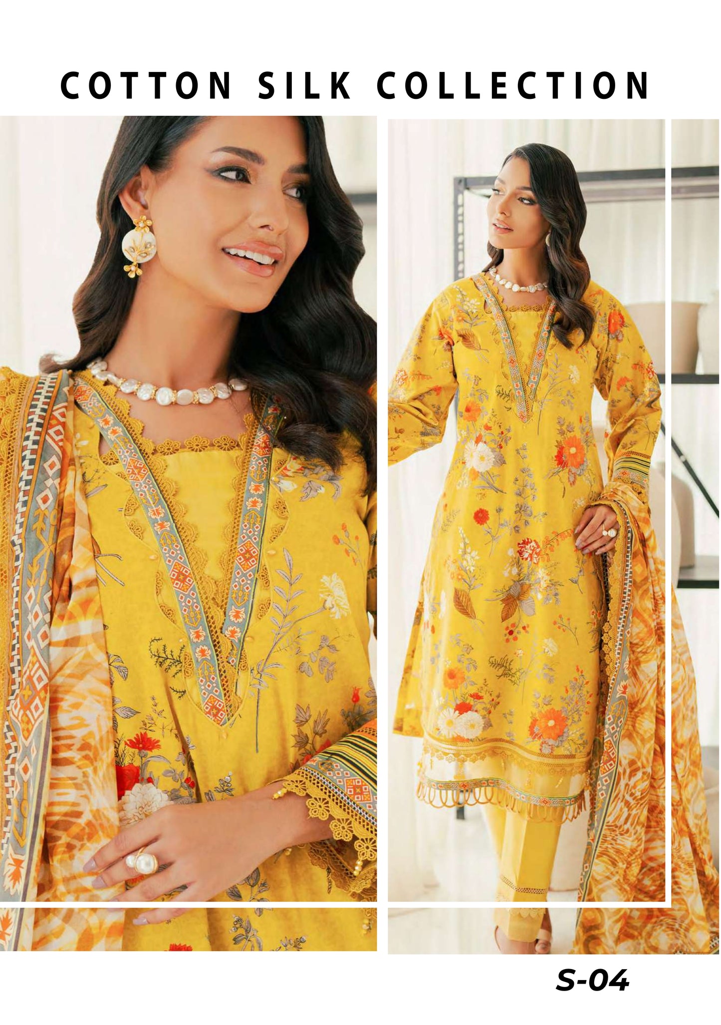 ALZOHAIB BLOOM SUNSHINE COTTON SILK COLLECTION 2024