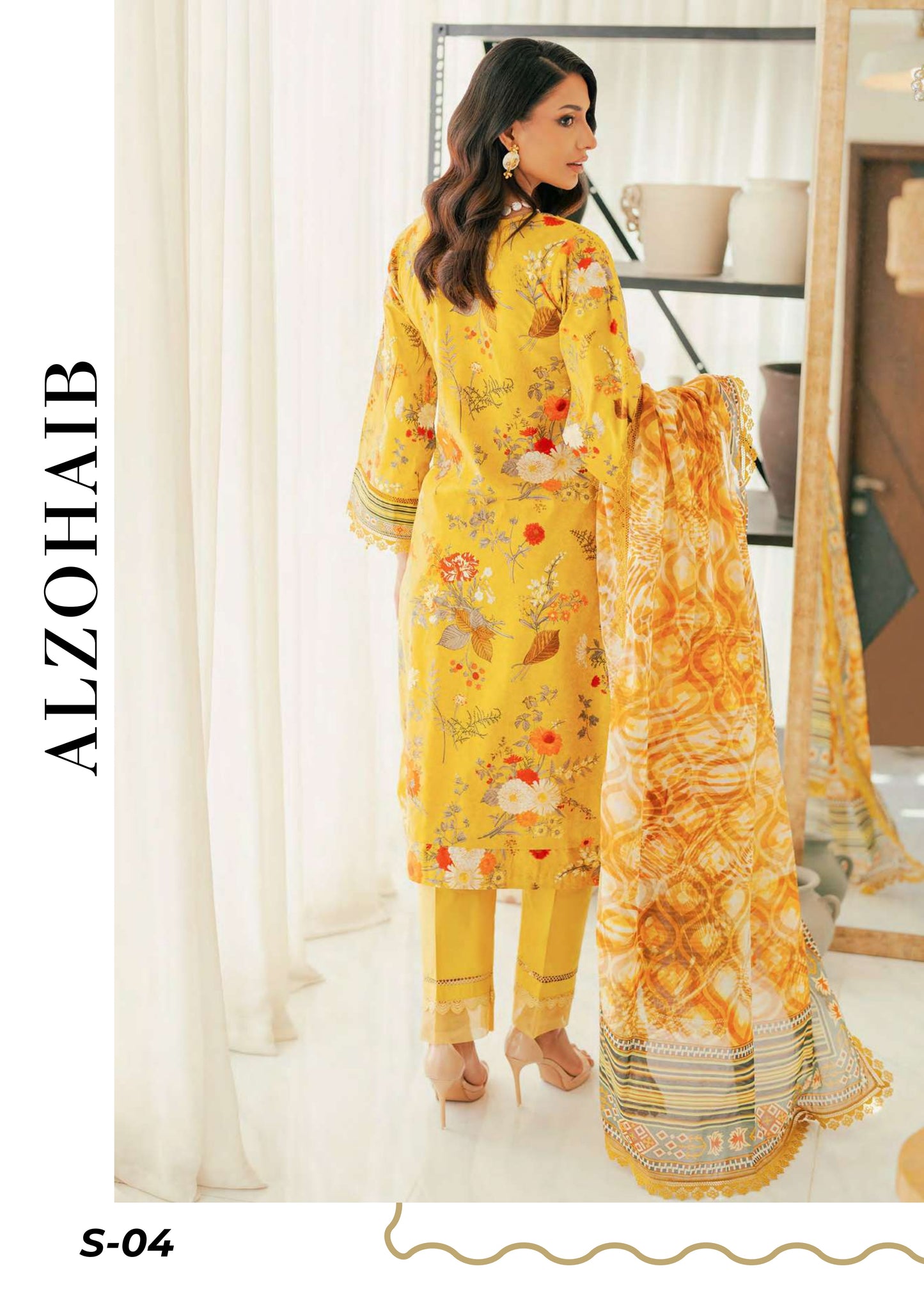 ALZOHAIB BLOOM SUNSHINE COTTON SILK COLLECTION 2024