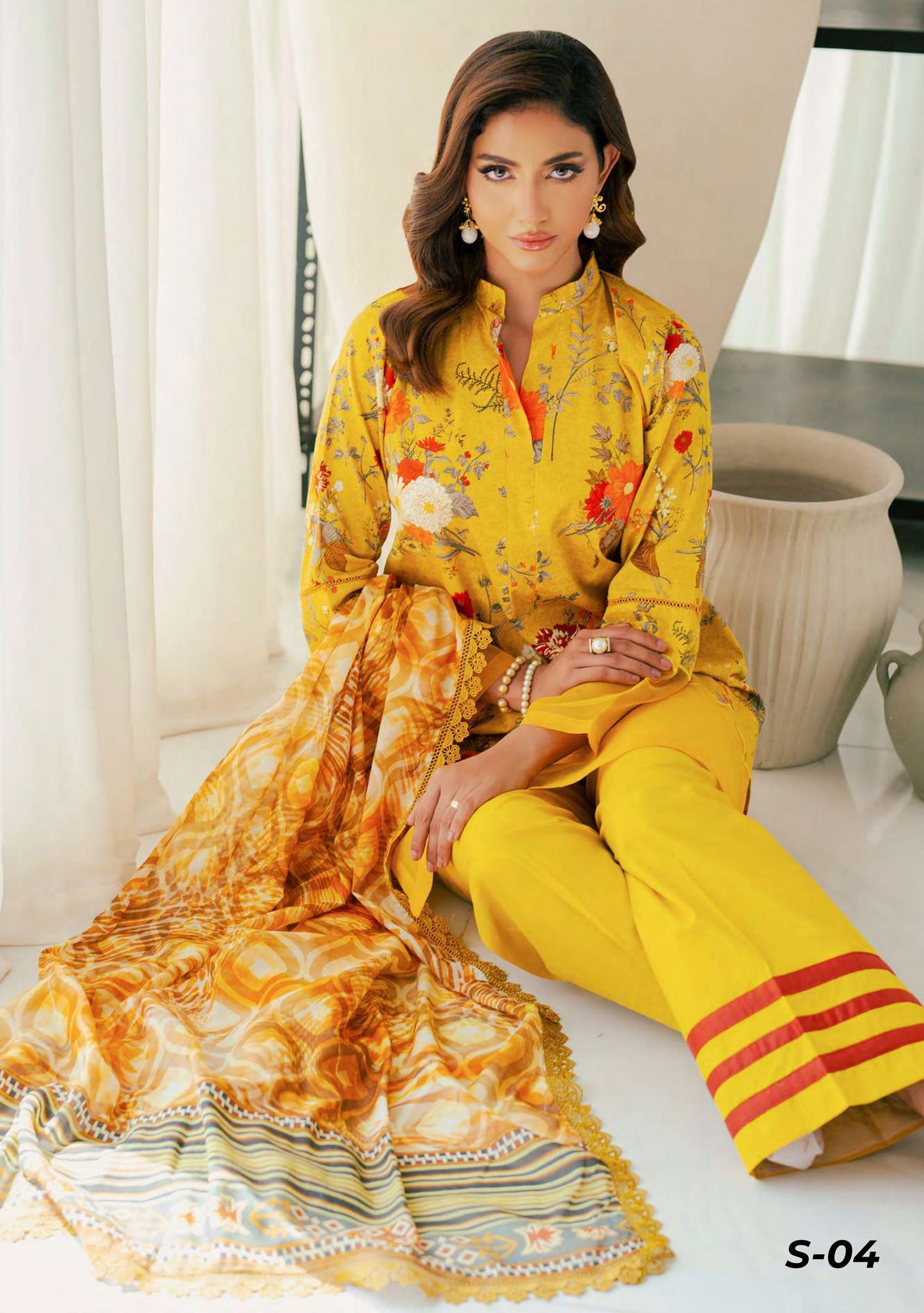 ALZOHAIB BLOOM SUNSHINE COTTON SILK COLLECTION 2024