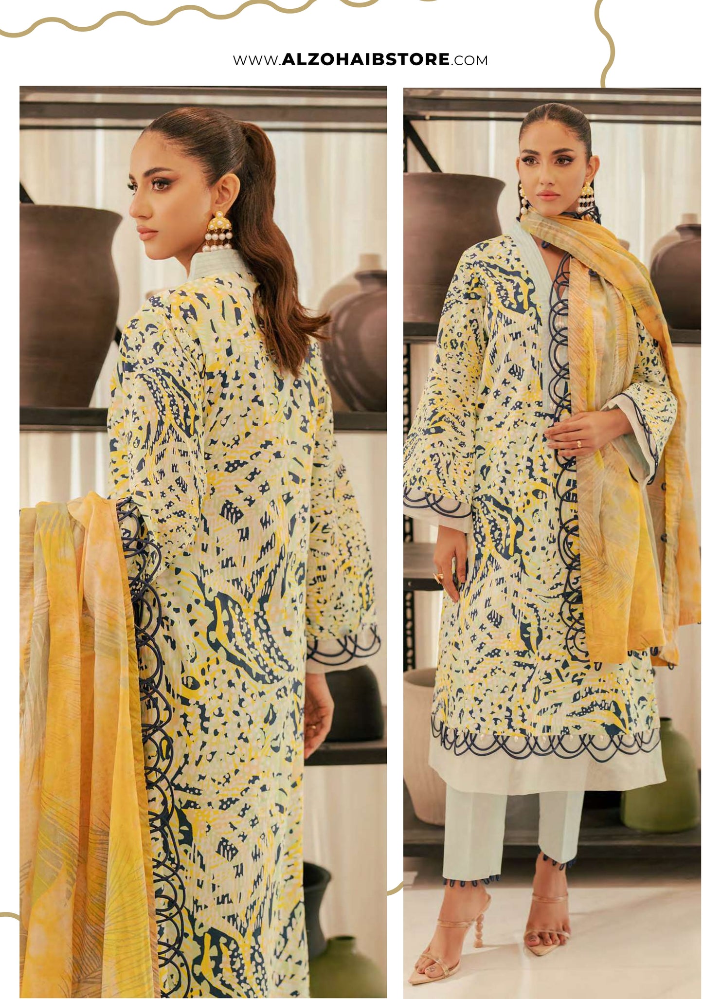 ALZOHAIB BLOOM SUNSHINE COTTON SILK COLLECTION 2024