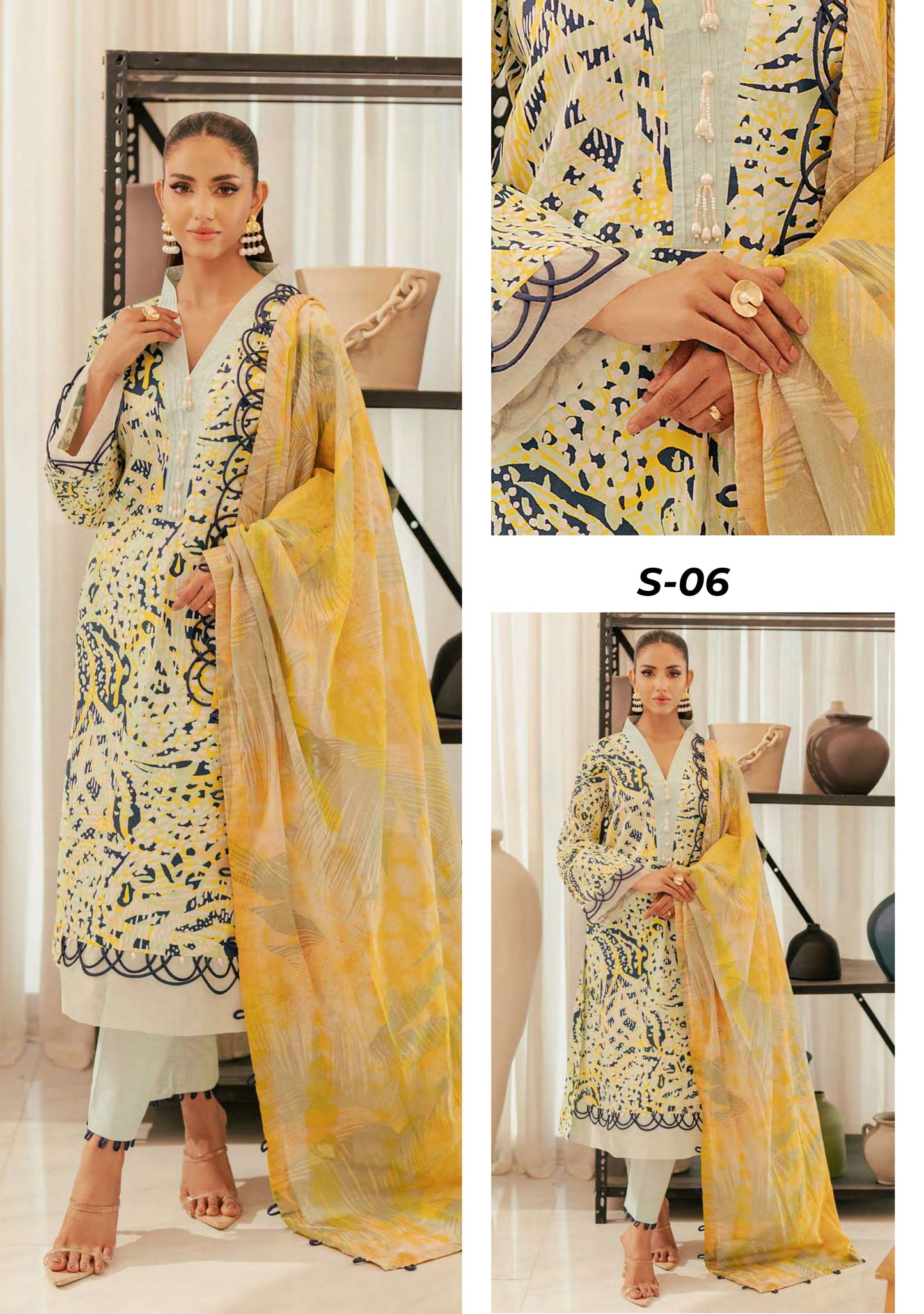 ALZOHAIB BLOOM SUNSHINE COTTON SILK COLLECTION 2024