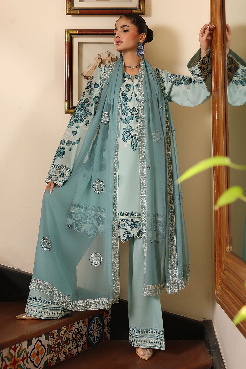 [ SUIT H ] - RAMSHA AFSANAH ROSA ESSENTIAL LAWN EMBROIDERED COLLECTION 2026