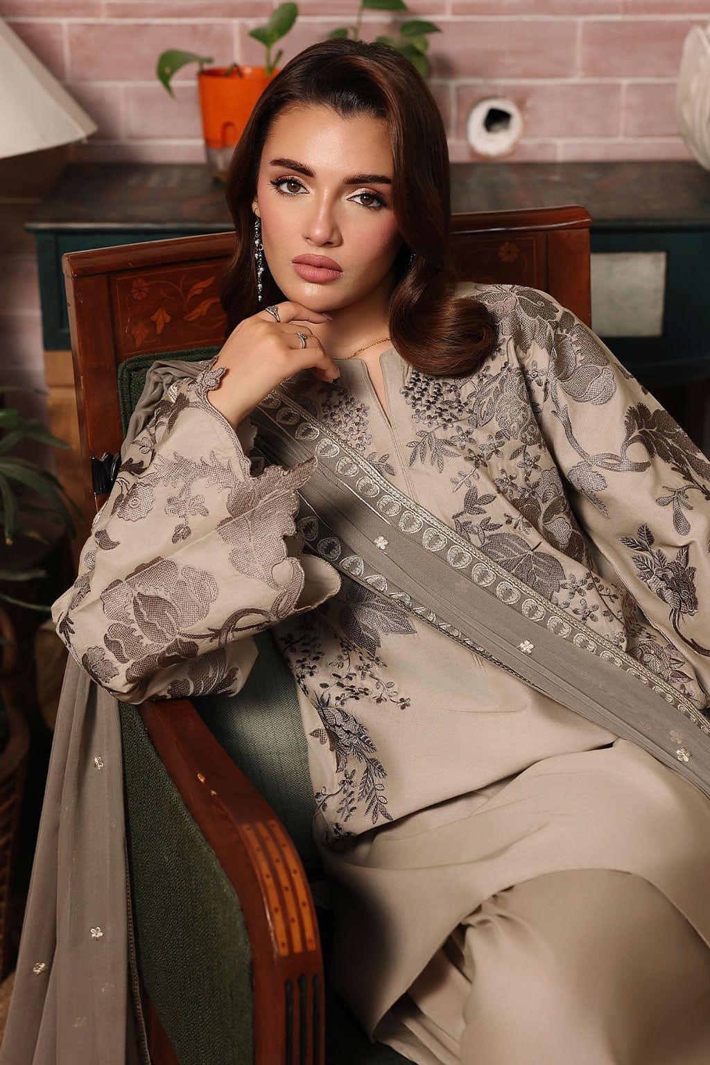 [ SUIT A ] - RAMSHA AFSANAH ROSA ESSENTIAL LAWN EMBROIDERED COLLECTION 2026