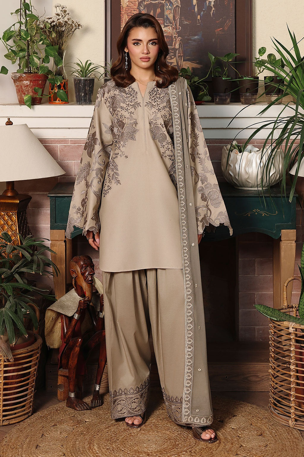 [ SUIT A ] - RAMSHA AFSANAH ROSA ESSENTIAL LAWN EMBROIDERED COLLECTION 2026